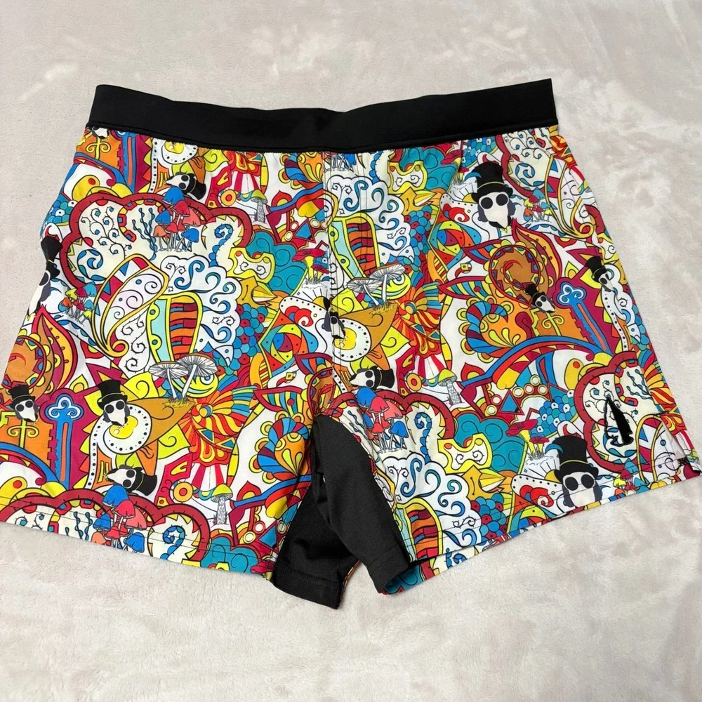 TACHUNTFISH Psychedelic Trippy Board Shorts Mens Multicolor size 3XL Swim Trunks